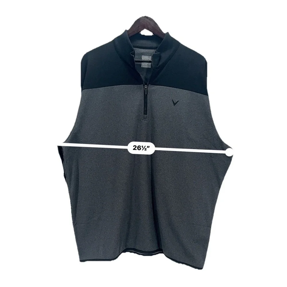 Callaway Mens Opti-Dri Quarter Zip Pullover XXL‎ Black Gray Golf Performance Top